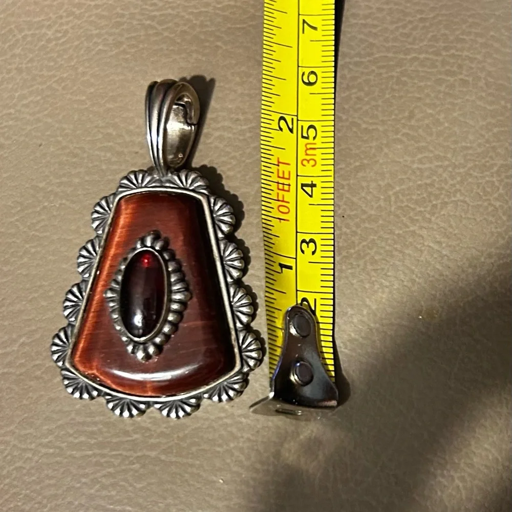 Carolyn Pollack Red Tigers Eye pendant - Picture 3 of 3